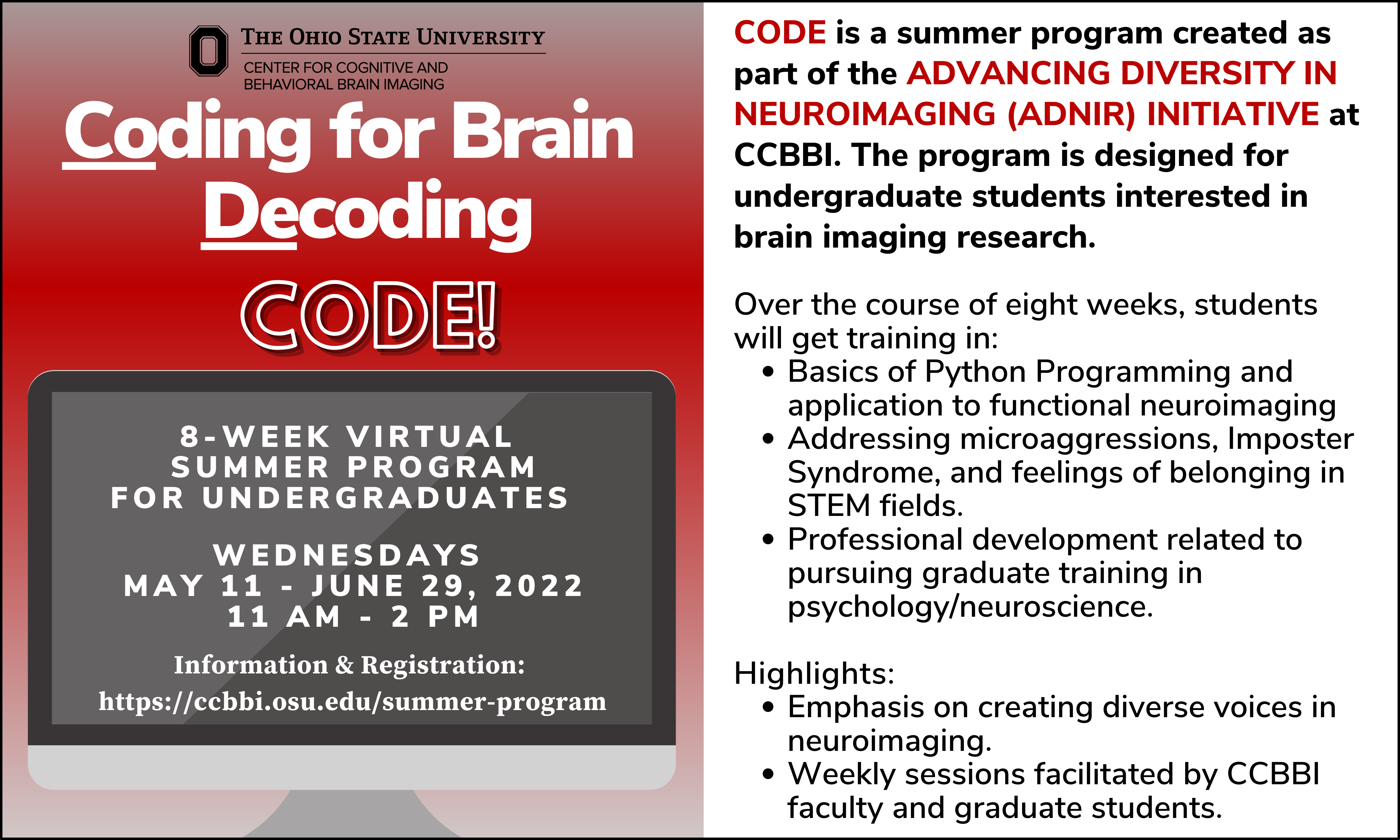 CCBBI Summer Program: Coding for Brain Decoding! | Center for Cognitive ...