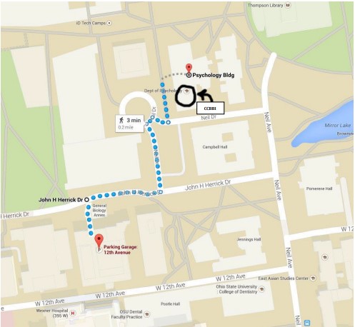 Map showing directions to CCBBI