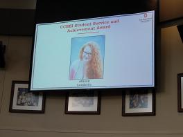 CCBBI Student Service and Achievement Award presented to Allison Londeree
