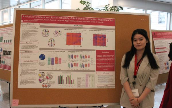 Lingwen at her poster