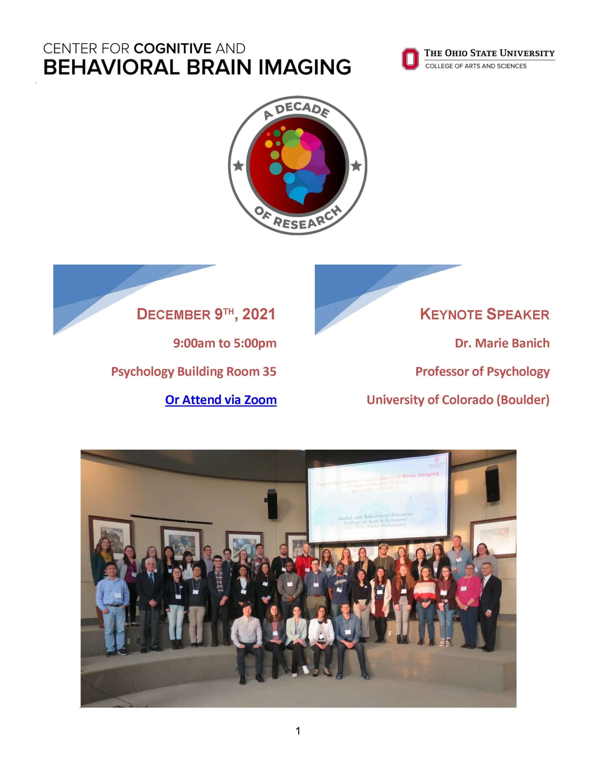 CCBBI Research Day is December 9 9am to 5pm 