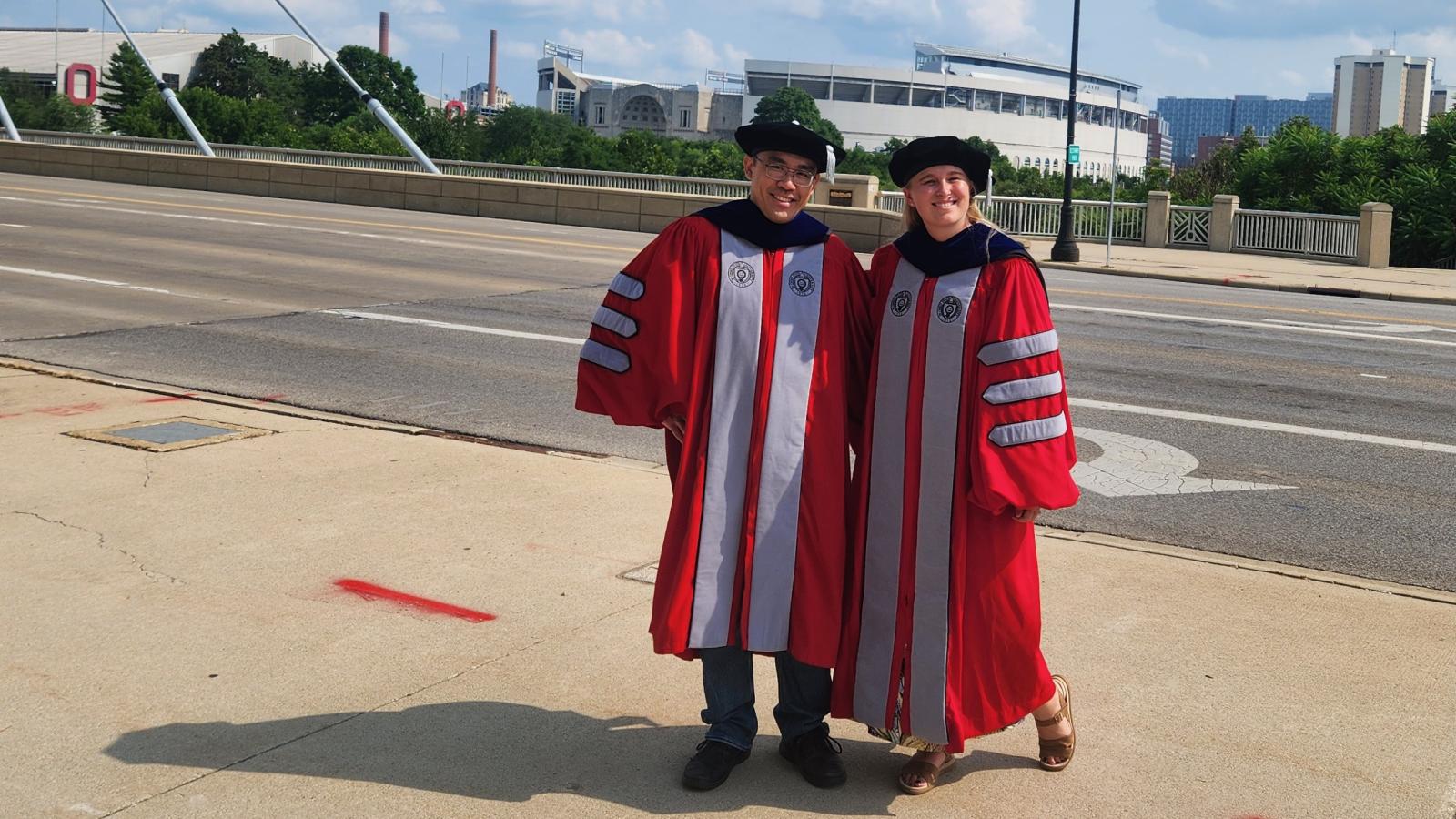 Kelly and James in graduation regalia