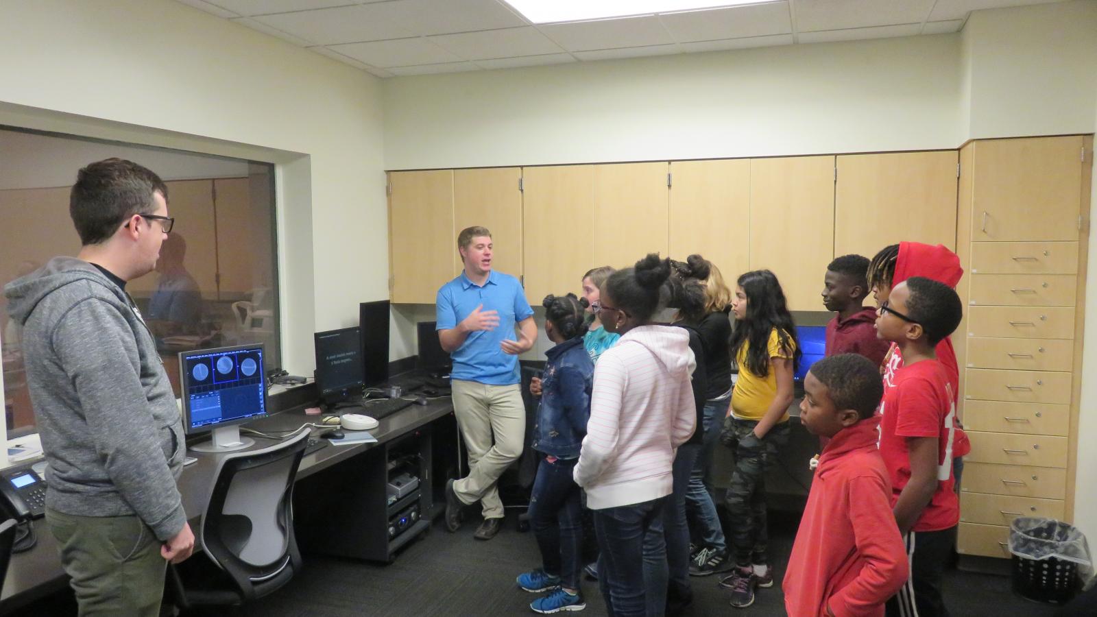 STEM BOSC students get a tour of the CCBBI. 